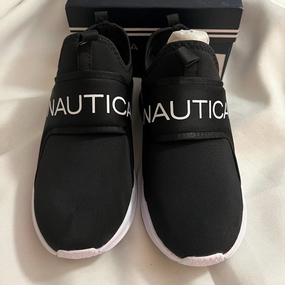 Boys' Nautica Big Kid Coaster Slip-On Sneakers Black Size 4 - Picture 1 of 8